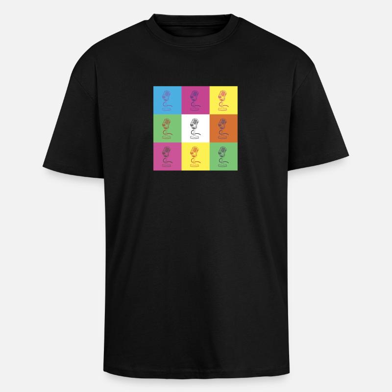 Conception du microphone - T-shirt unisexe oversize épais - noir