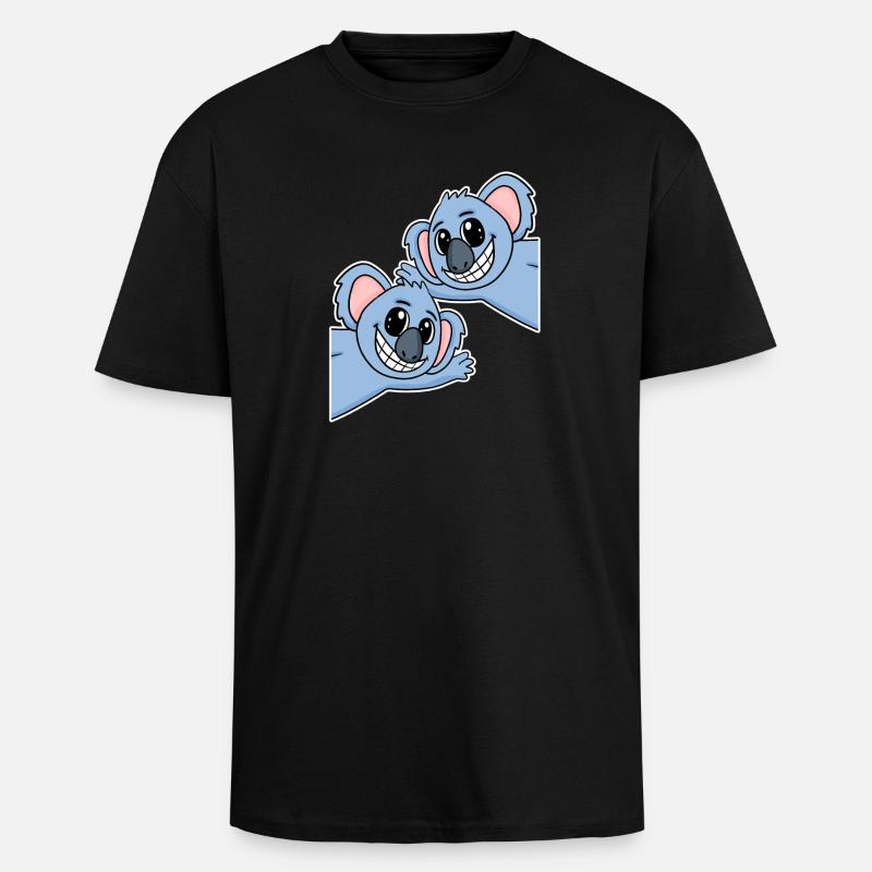 Koala Koalas - Oversized Heavyweight Unisex T-Shirt - Schwarz