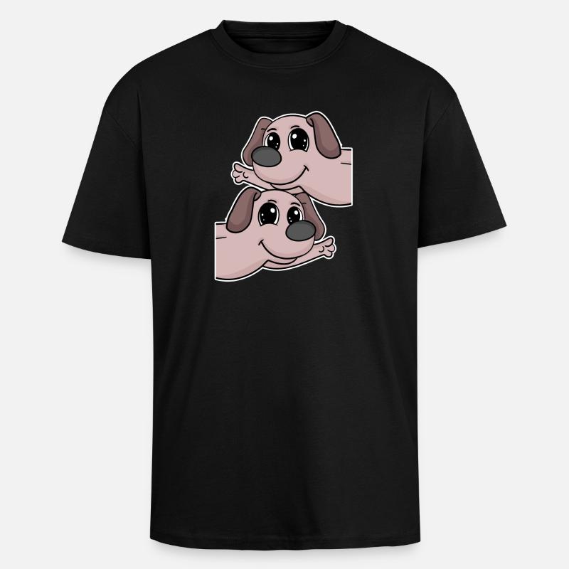 Hund hunde - Oversized Heavyweight Unisex T-Shirt - Schwarz