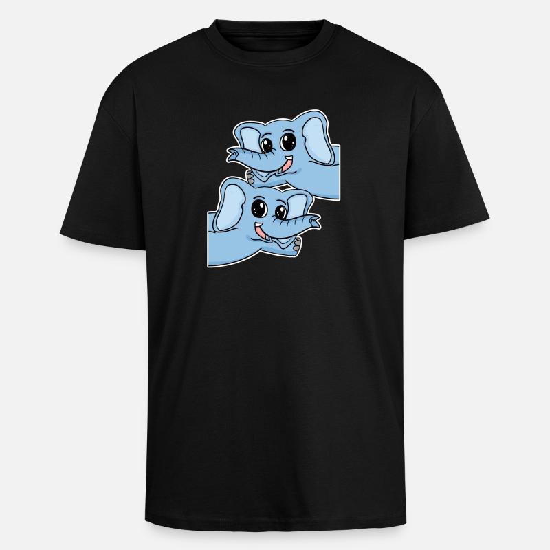 Elefant Elefanten - Oversized Heavyweight Unisex T-Shirt - Schwarz