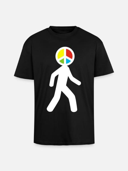 Man of Peace (white) - Unisex Oversized Heavyweight T-shirt - black