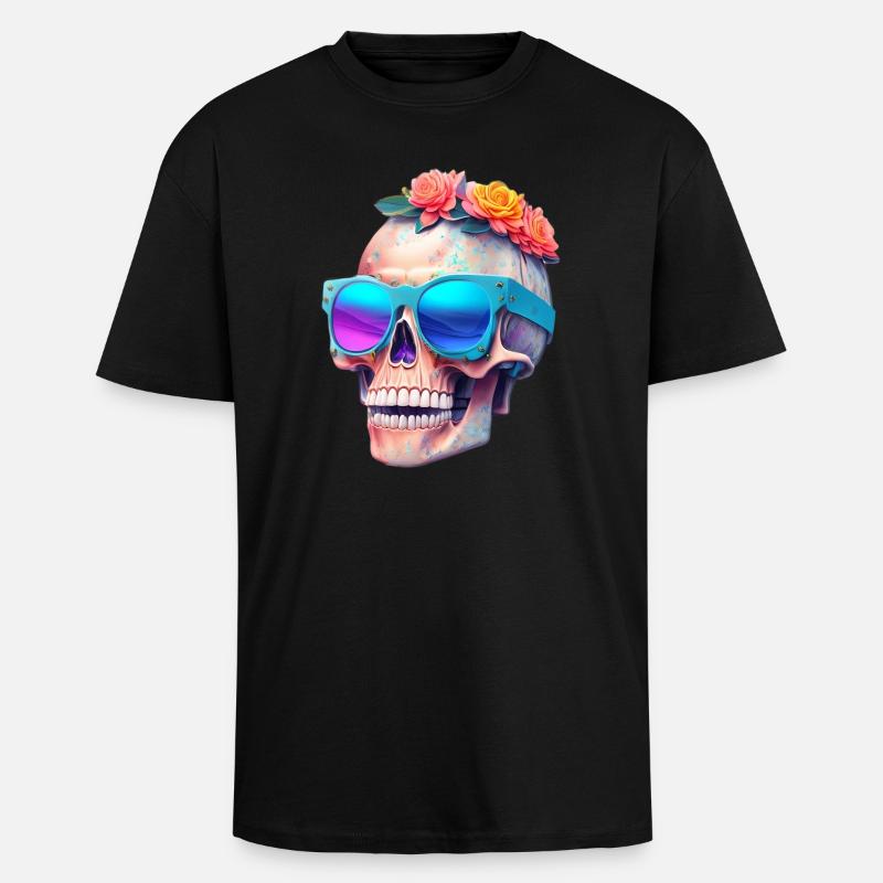 Totenkopf - Oversized Heavyweight Unisex T-Shirt - Schwarz