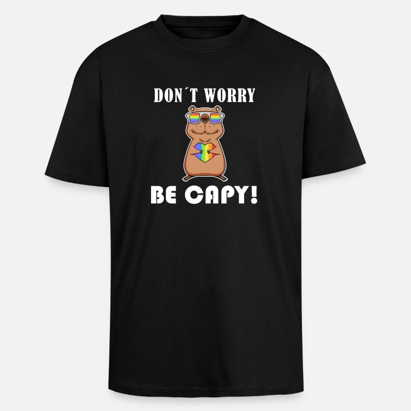 Capybara Capybara Gift - Unisex Oversized Heavyweight T-shirt - black