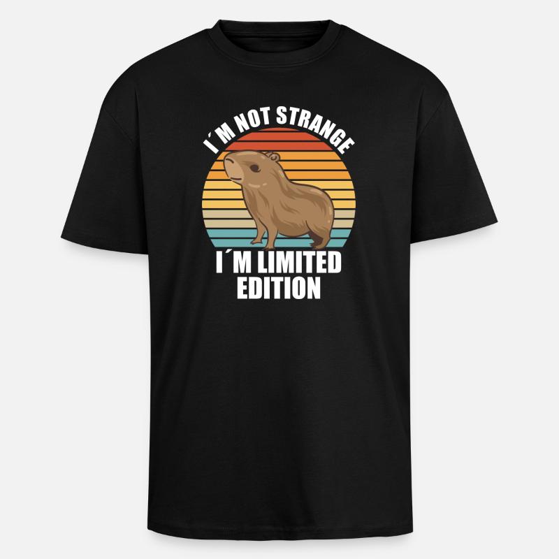 Capybara Zootier Design - Oversized Heavyweight Unisex T-Shirt - Schwarz
