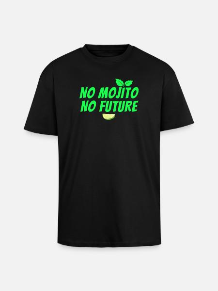 Mojito, Cocktail, Mojito-Fächer, Rum - Oversized Heavyweight Unisex T-Shirt - Schwarz