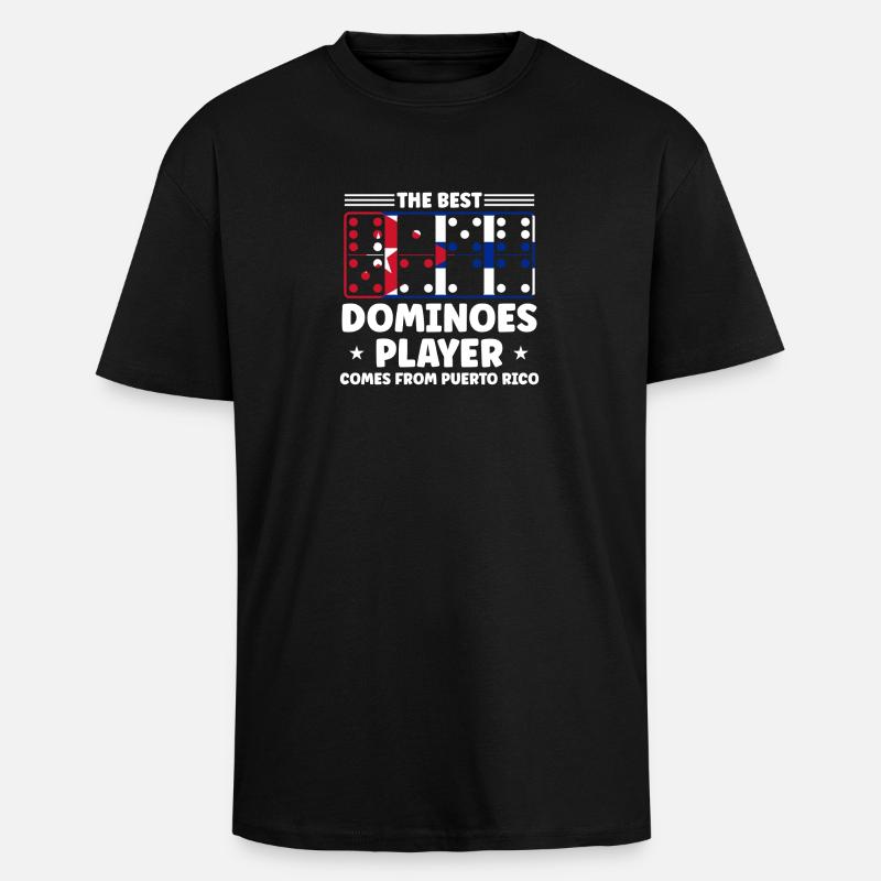 Conception de domino - T-shirt unisexe oversize épais - noir