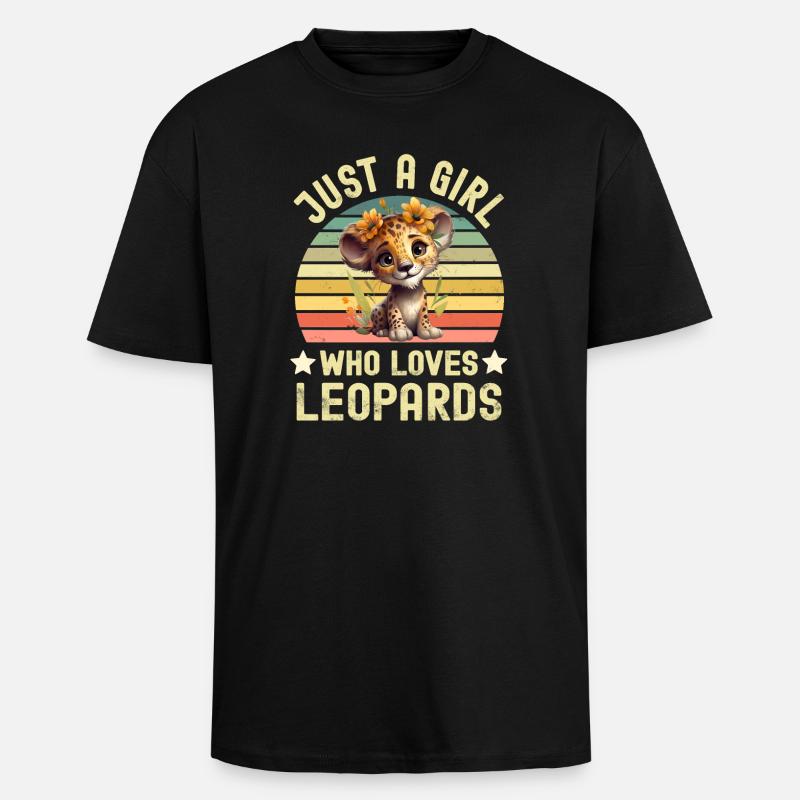 Léopard - T-shirt unisexe oversize épais - noir