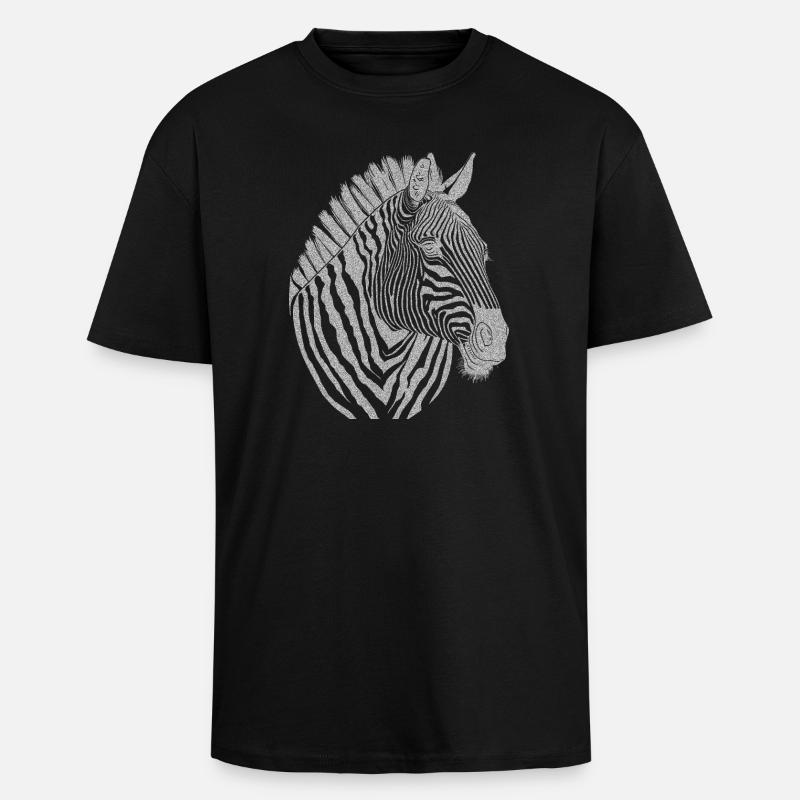 Zebra Noir - Oversized Heavyweight Unisex T-Shirt - Schwarz