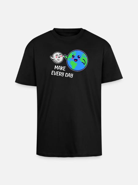 Mother Earth Statement Eco-Friendly Environment - Unisex Oversized Heavyweight T-shirt - black