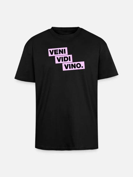 Veni Vidi Vino - Oversized Heavyweight Unisex T-Shirt - Schwarz