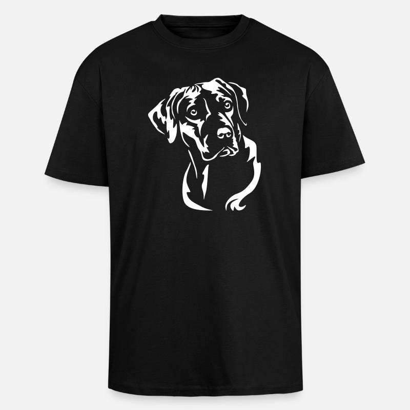 Rhodesian Ridgeback Head "Black Edition" - Unisex Oversized Heavyweight T-shirt - black