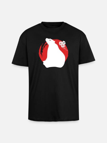 Bear Silhouette Japanese - Unisex Oversized Heavyweight T-shirt - black