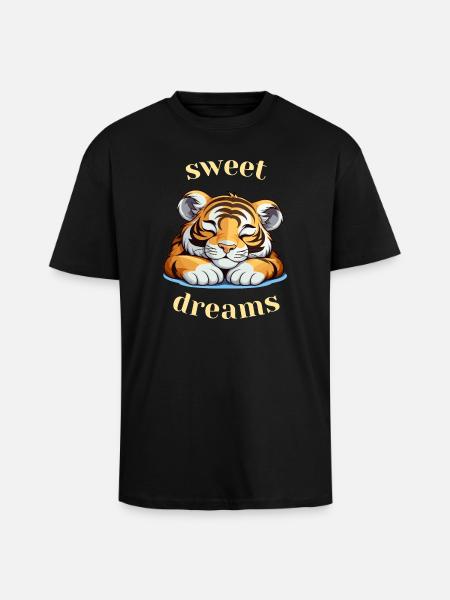 Sweet Dreams kleiner Tiger - Oversized Heavyweight Unisex T-Shirt - Schwarz