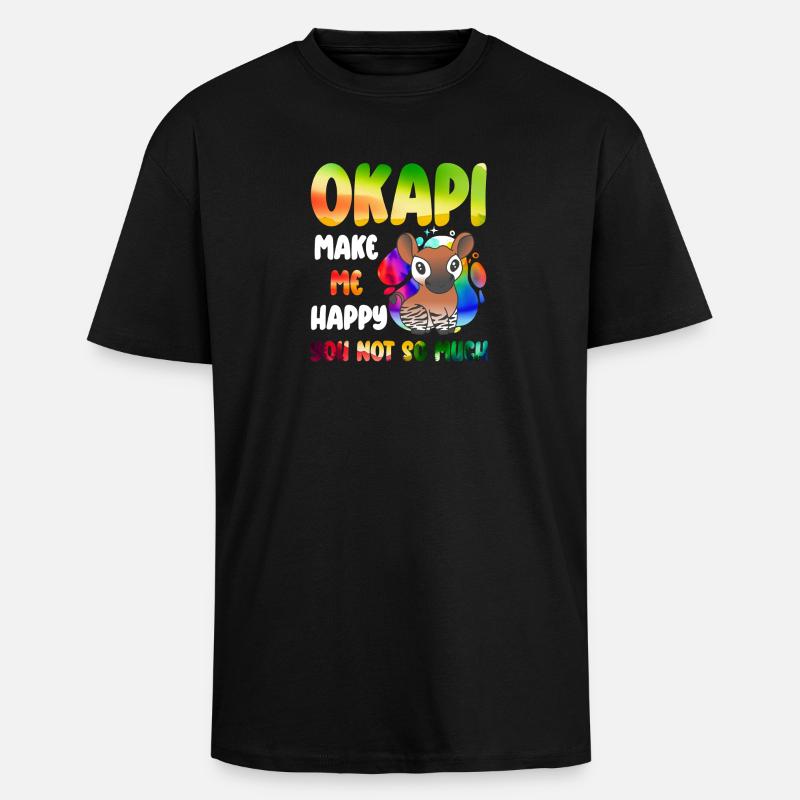 Okapi Wächter des Waldes - Oversized Heavyweight Unisex T-Shirt - Schwarz