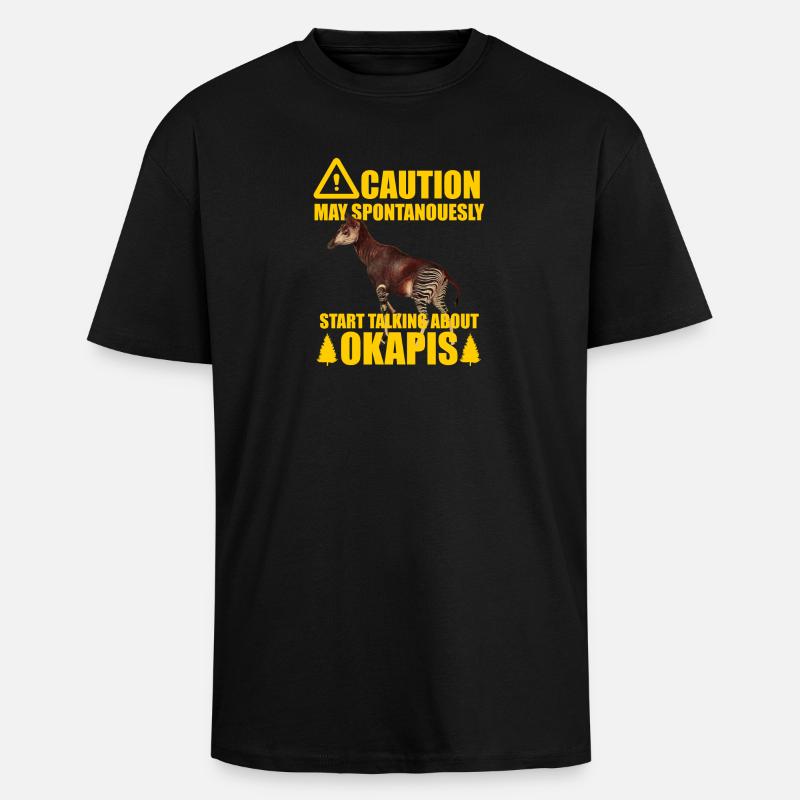 Okapi der Waldflüsterer - Oversized Heavyweight Unisex T-Shirt - Schwarz