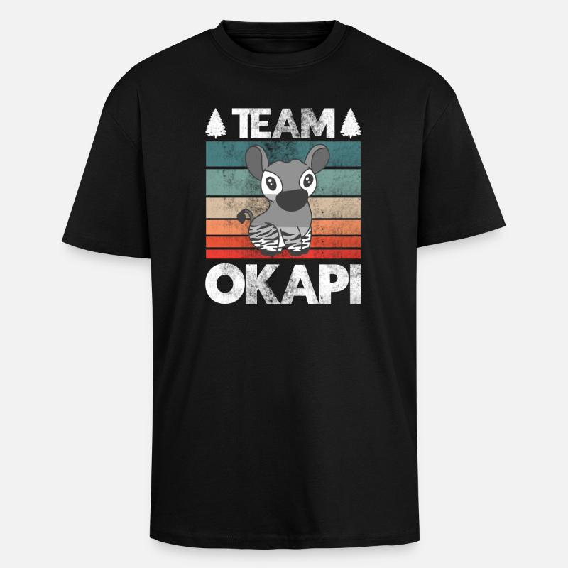Okapi das Juwel des Dschungels - Oversized Heavyweight Unisex T-Shirt - Schwarz