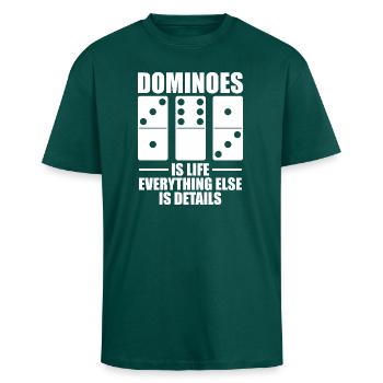 Domino Spiel Design - Oversized Heavyweight Unisex T-Shirt - hunter Green - Vorne - Alina (178cm) & Michal (187cm)