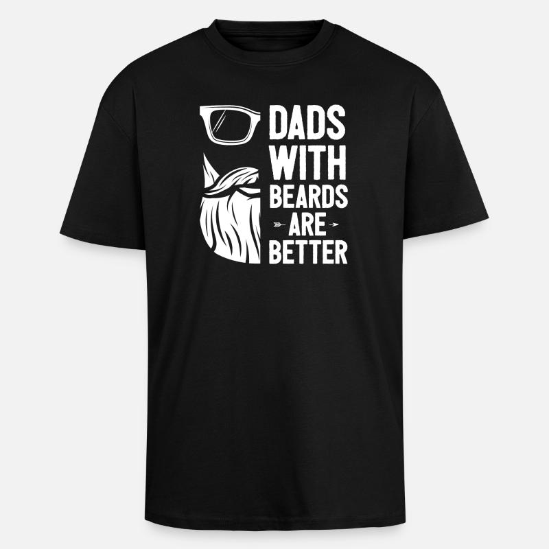 Väter mit Bärten sind besser - Oversized Heavyweight Unisex T-Shirt - Schwarz