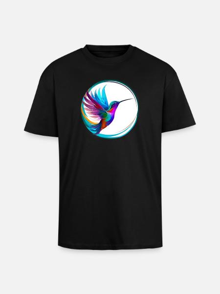 Hummingbird - Unisex Oversized Heavyweight T-shirt - black