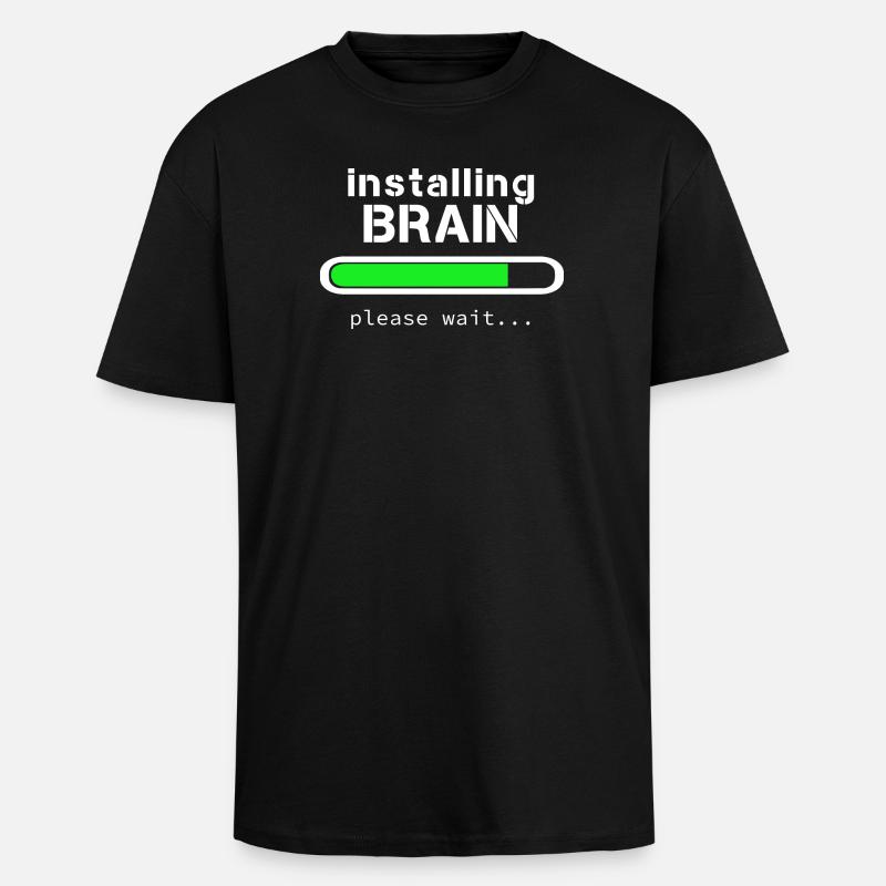 Installing Brain - T-shirt unisexe oversize épais - noir