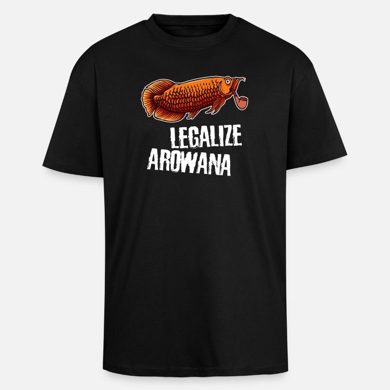 Fisch Statement Haustiere Heimtier Tiere - Oversized Heavyweight Unisex T-Shirt - Schwarz