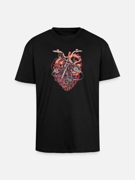 Bicycle Heart Bicycle Mechanic - Unisex Oversized Heavyweight T-shirt - black