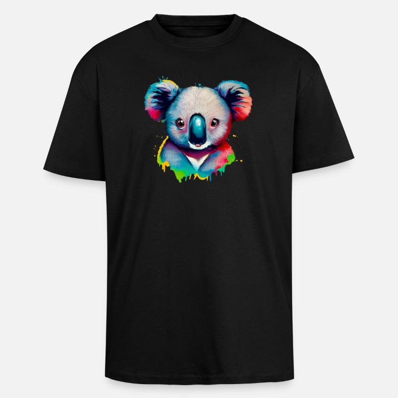 Koala - T-shirt unisexe oversize épais - noir