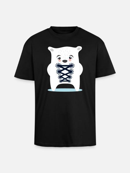 BAYERN EISBÄR TRACHTEN ERSATZ DIRNDL - Unisex Oversized Heavyweight T-shirt - black