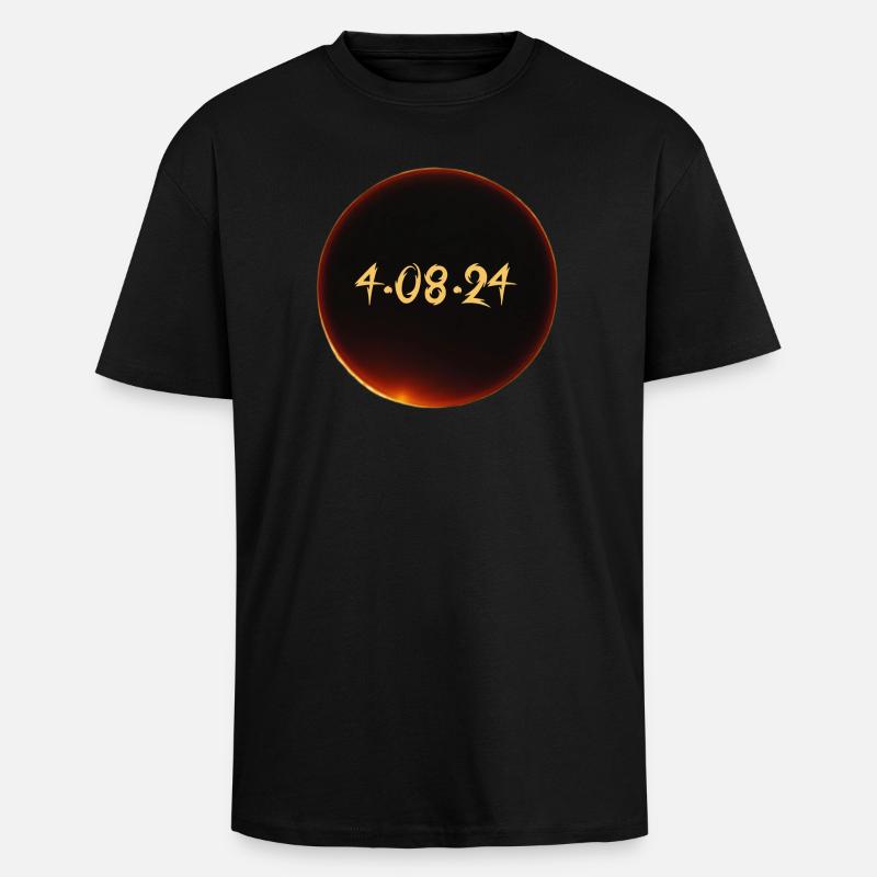 Eclipse de Soleil 2024 - T-shirt unisexe oversize épais - noir
