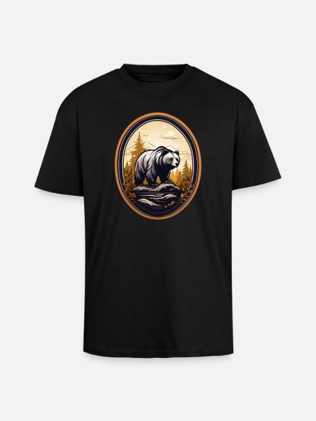 Brown bear - Unisex Oversized Heavyweight T-shirt - black
