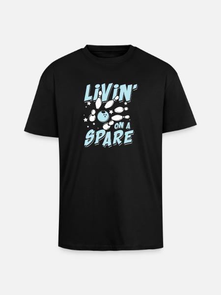 Livin on a spare - Oversized Heavyweight Unisex T-Shirt - Schwarz