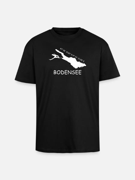 Bodensee Koordinaten - Oversized Heavyweight Unisex T-Shirt - Schwarz