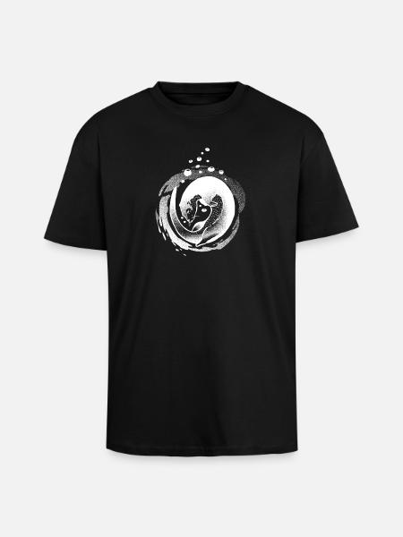 Otter Spell Invert - Unisex Oversized Heavyweight T-shirt - black