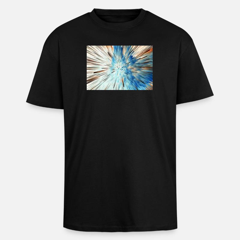 Radiale Blaue Explosion - Oversized Heavyweight Unisex T-Shirt - Schwarz