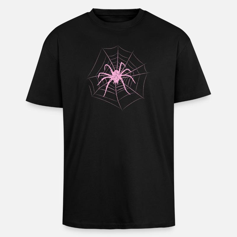 Spinne im Netz Halloween - Oversized Heavyweight Unisex T-Shirt - Schwarz