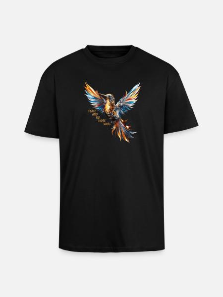 Cooler Vogel für Frieden - Oversized Heavyweight Unisex T-Shirt - Schwarz