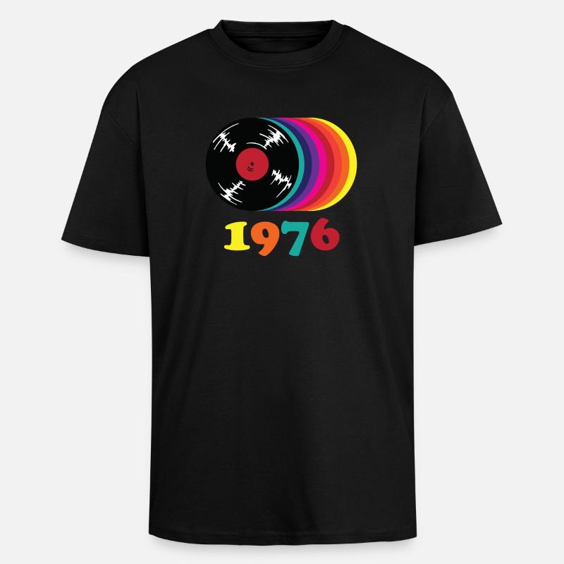 Millésime 1976 - T-shirt unisexe oversize épais - noir