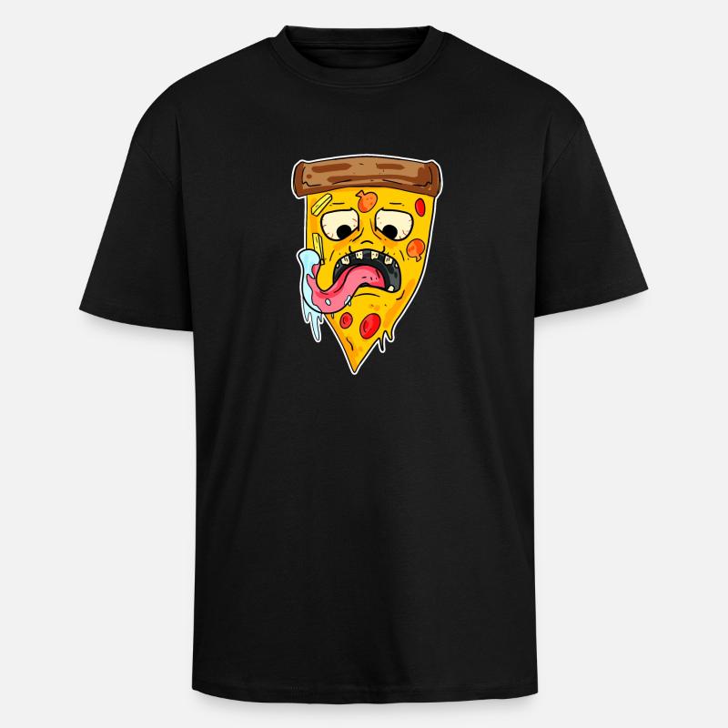 Pizza Monster - Oversized Heavyweight Unisex T-Shirt - Schwarz