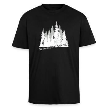 Schwarzwaldmädel - Oversized Heavyweight Unisex T-Shirt - Schwarz - Vorne - Alina (178cm) & Michal (187cm)