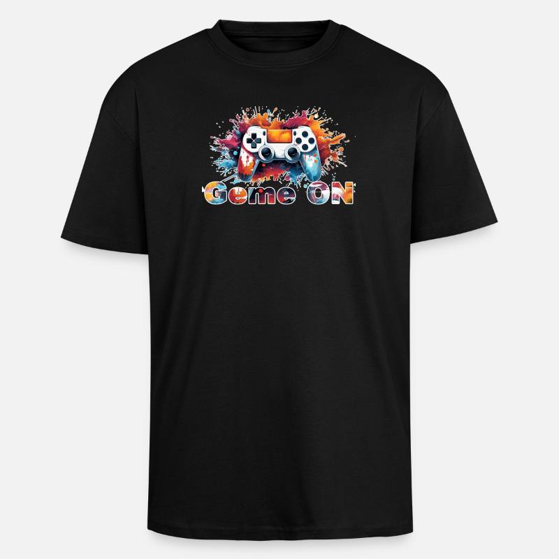 Controller GameON - Oversized Heavyweight Unisex T-Shirt - Schwarz