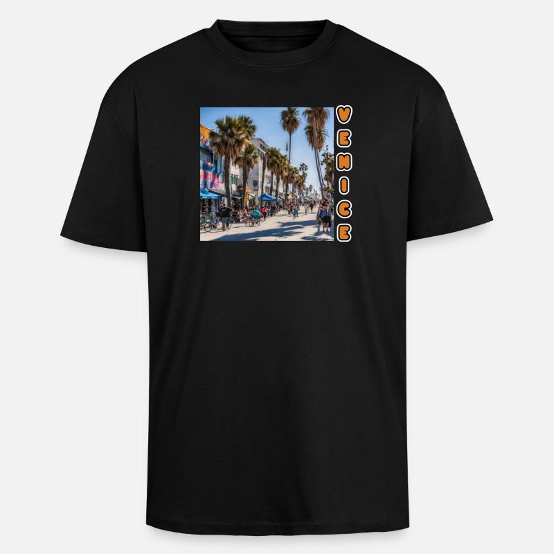 PLAGE DE VENISE - T-shirt unisexe oversize épais - noir