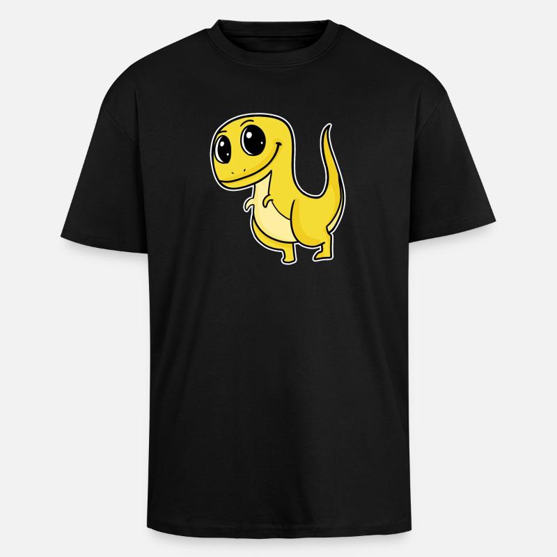 Dinosaurier Motiv - Oversized Heavyweight Unisex T-Shirt - Schwarz