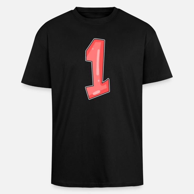 1 rot - Oversized Heavyweight Unisex T-Shirt - Schwarz