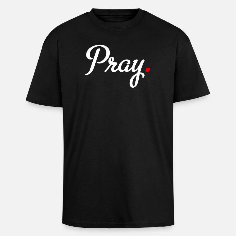 prier - T-shirt unisexe oversize épais - noir