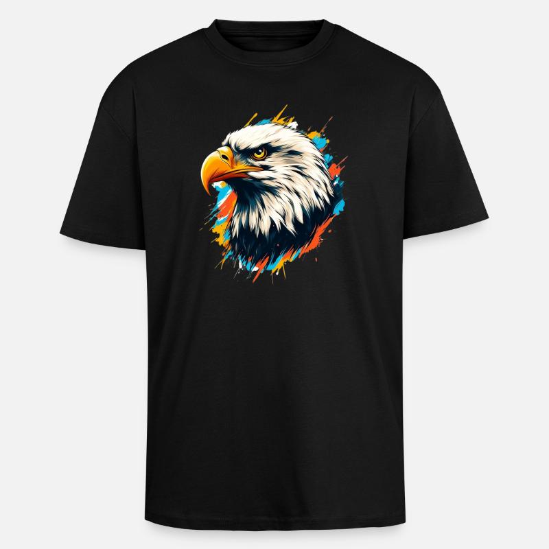 Bald Eagle - Unisex Oversized Heavyweight T-shirt - black