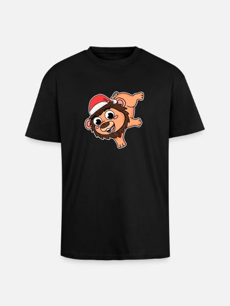 Leo Christmas - Unisex Oversized Heavyweight T-shirt - black