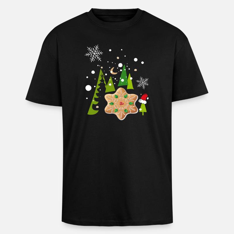 Advent, gingerbread, biscuits - Unisex Oversized Heavyweight T-shirt - black
