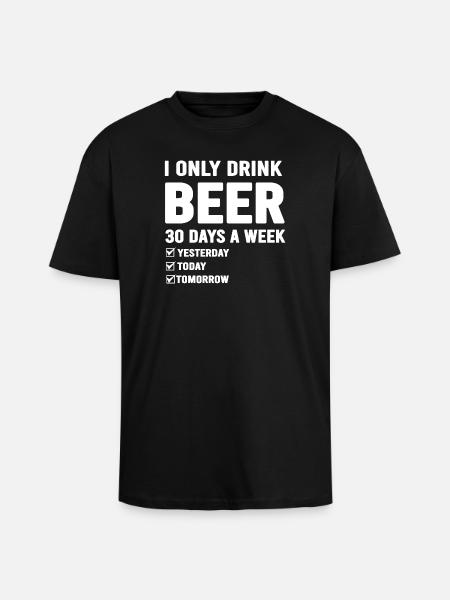 Bold Beer Loving Quote Tee - Unisex Oversized Heavyweight T-shirt - black