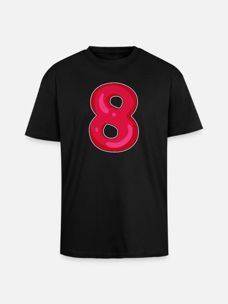 Number 8 Number Eight - Unisex Oversized Heavyweight T-shirt - black