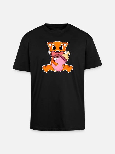 Motif Shiba Inu bébé - T-shirt unisexe oversize épais - noir